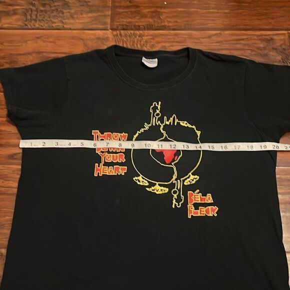 Y2K Bela Fleck Thrown Down Your Heart Black Graphic Shirt - Picture 5 of 7